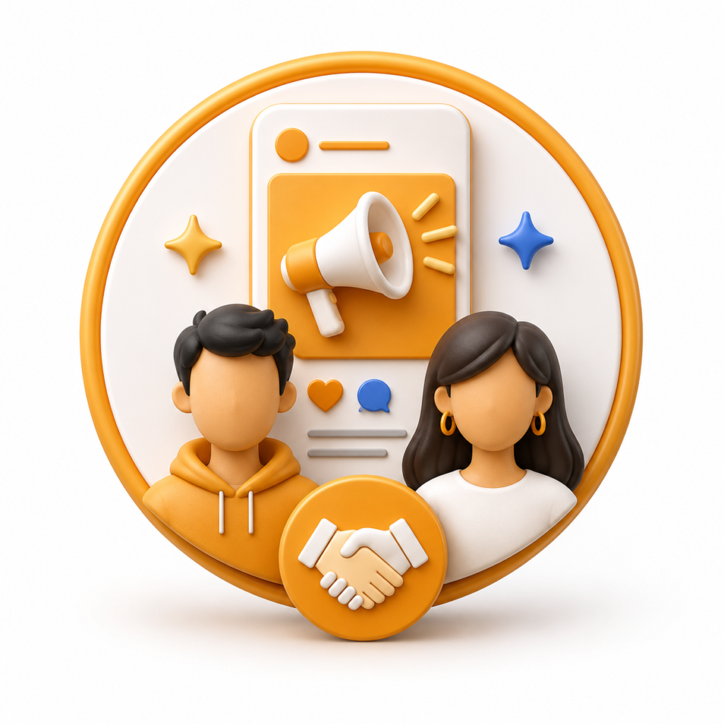 Campañas con influencers y creadores.